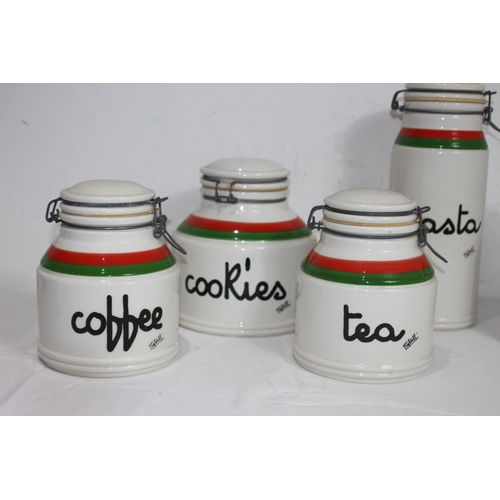 234 - QUANTITY OF ITALIAN STORAGE JARS ETC 
25CM