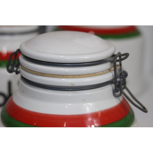 234 - QUANTITY OF ITALIAN STORAGE JARS ETC 
25CM