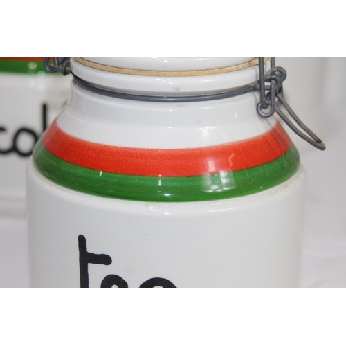 234 - QUANTITY OF ITALIAN STORAGE JARS ETC 
25CM