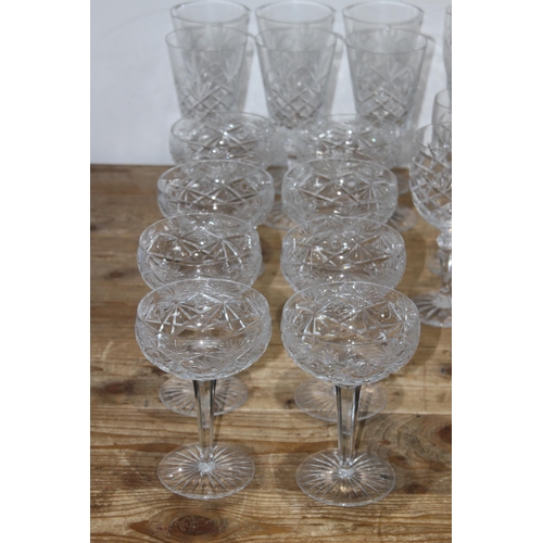 243 - 6 X SETS OF CUT GLASS GLASSES