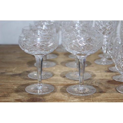 243 - 6 X SETS OF CUT GLASS GLASSES