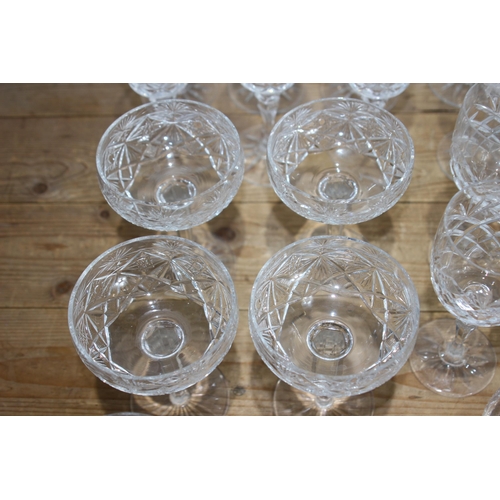 243 - 6 X SETS OF CUT GLASS GLASSES