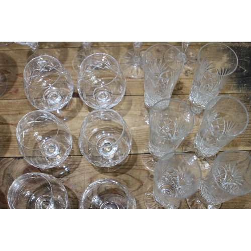 243 - 6 X SETS OF CUT GLASS GLASSES