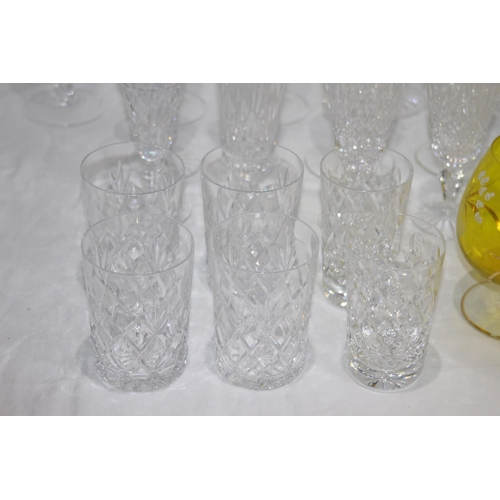 245 - LARGE QUANTITY OF CUT GLASS ETC