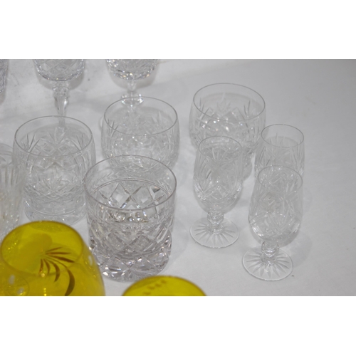 245 - LARGE QUANTITY OF CUT GLASS ETC