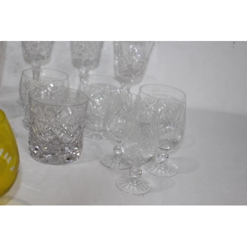 245 - LARGE QUANTITY OF CUT GLASS ETC