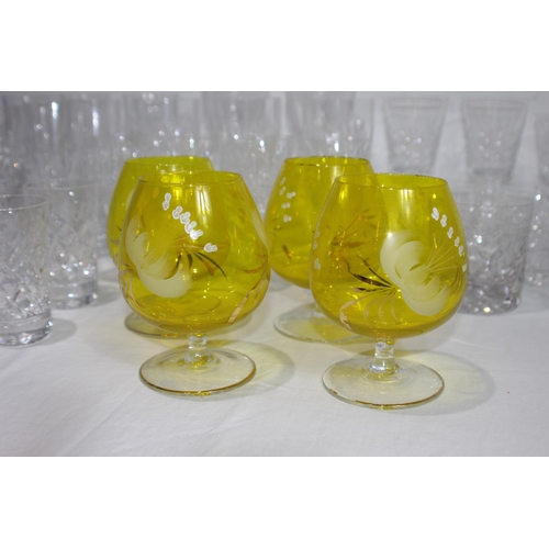 245 - LARGE QUANTITY OF CUT GLASS ETC