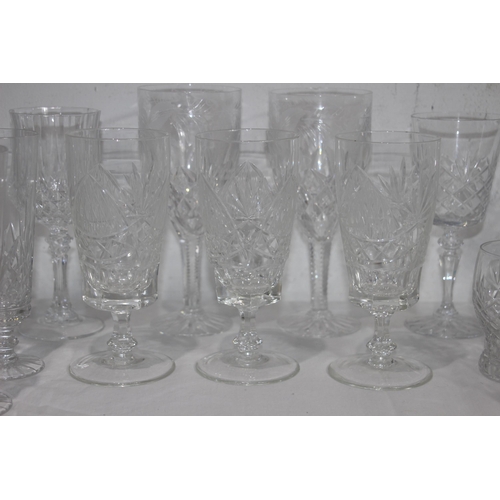 245 - LARGE QUANTITY OF CUT GLASS ETC