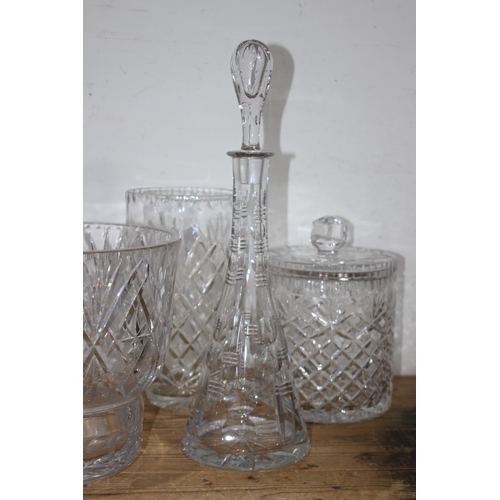 246 - LARGE QUANTITY OF CUT GLASS DECANTERS, BOWLS, JUGS ETC 
40CM