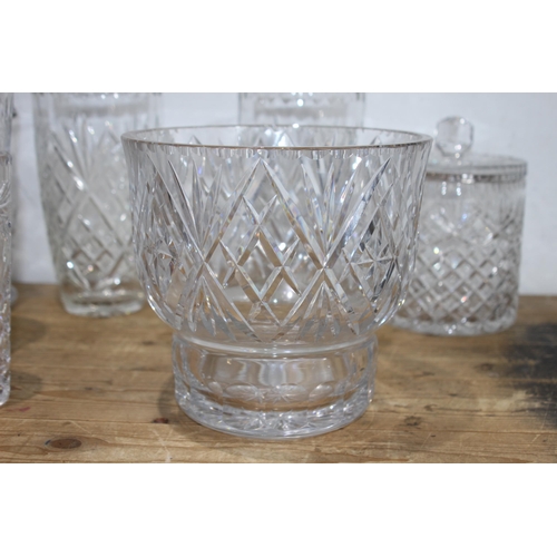 246 - LARGE QUANTITY OF CUT GLASS DECANTERS, BOWLS, JUGS ETC 
40CM