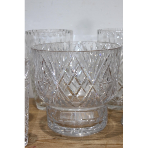 246 - LARGE QUANTITY OF CUT GLASS DECANTERS, BOWLS, JUGS ETC 
40CM