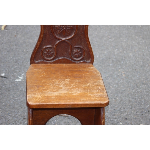 31 - 20TH CENTURY CARVED HALL CHAIR
30 X 38 X 94CM