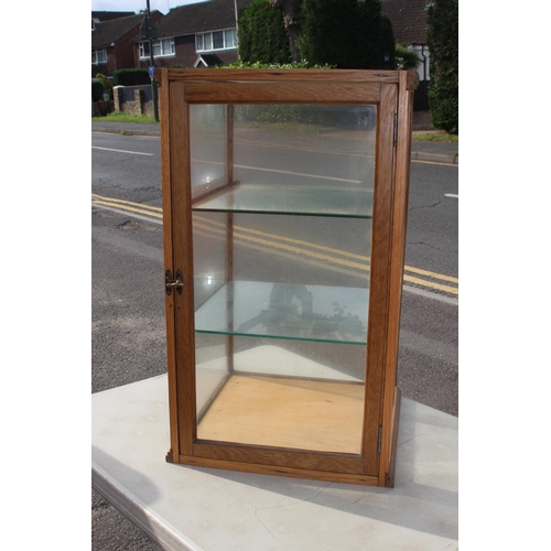 32 - ANTIQUE GLASS DISPLAY CABINET 
46 X 46 X 76CM