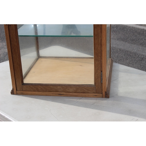 32 - ANTIQUE GLASS DISPLAY CABINET 
46 X 46 X 76CM