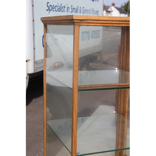 32 - ANTIQUE GLASS DISPLAY CABINET 
46 X 46 X 76CM