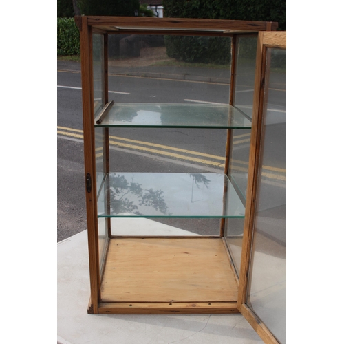 32 - ANTIQUE GLASS DISPLAY CABINET 
46 X 46 X 76CM