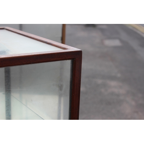 33 - ANTIQUE GLASS DISPLAY CABINET 
38X 38 X 61CM