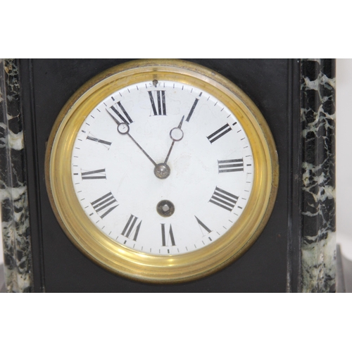 356 - MARBLE AND SLATE CLOCK 
24CM HIGH