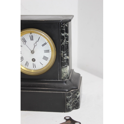 356 - MARBLE AND SLATE CLOCK 
24CM HIGH