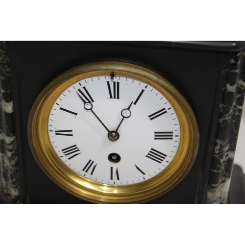 356 - MARBLE AND SLATE CLOCK 
24CM HIGH