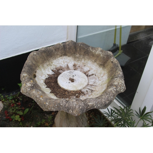 100 - PAIR OF STONE BIRD BATHS 
59 X 70CM