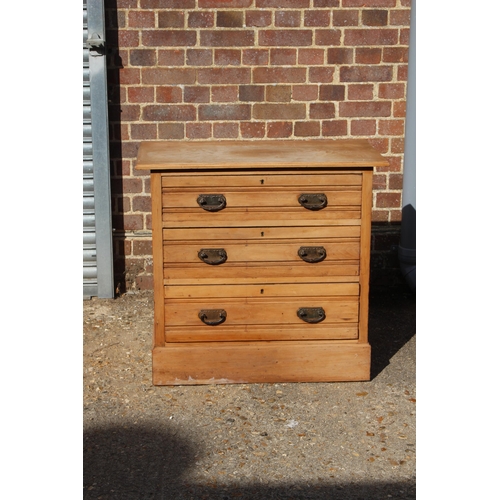 3 - SATIN WOOD CHEST OF 3 DRAWERS 
84 X 46 X 79CM