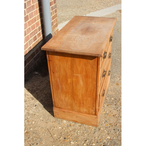 3 - SATIN WOOD CHEST OF 3 DRAWERS 
84 X 46 X 79CM