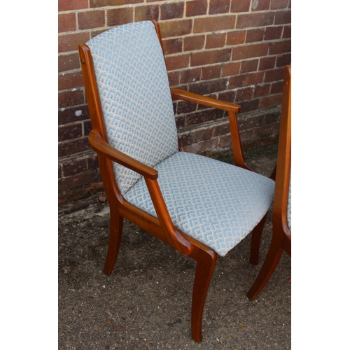 7 - SET OF 6 MACINTOSH DINING CHAIRS - TWO ARE CARVERS 
47 X 50 X 93CM