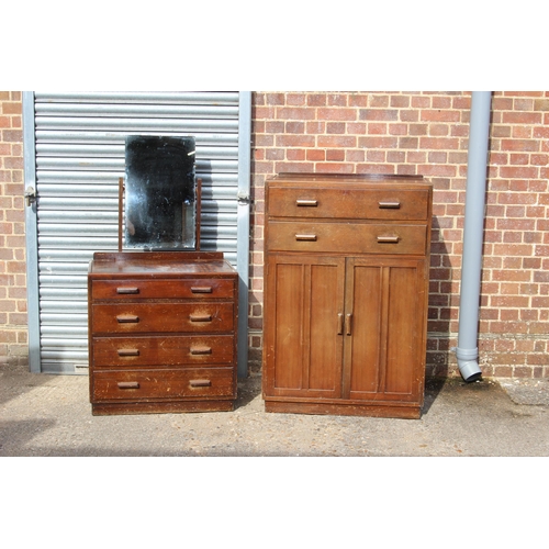 8 - VINTAGE DRESSING TABLE CHEST OF DRAWERS AND TALL BOY
84 X 48 X 123CM