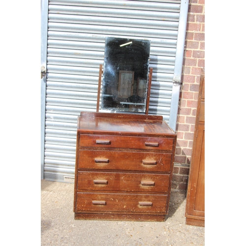 8 - VINTAGE DRESSING TABLE CHEST OF DRAWERS AND TALL BOY
84 X 48 X 123CM