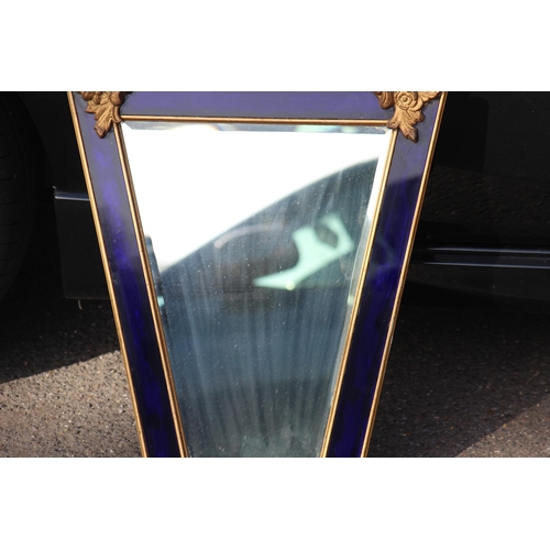 142 - ANTIQUE ART DECO MIRROR WITH ADDED EMBELLISHMENT 
84 X 48CM