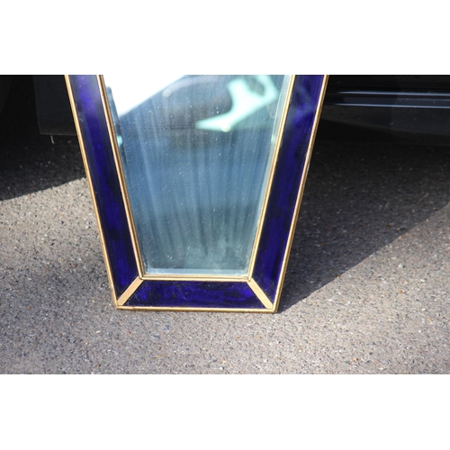 142 - ANTIQUE ART DECO MIRROR WITH ADDED EMBELLISHMENT 
84 X 48CM