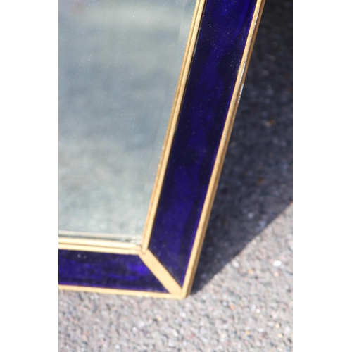 142 - ANTIQUE ART DECO MIRROR WITH ADDED EMBELLISHMENT 
84 X 48CM