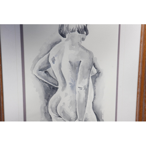 145 - SIGNED H. PURNINGTON NUDE WATERCOLOUR 
62 X 43CM