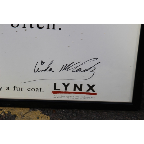 163 - SIGNED LINDA McCARTNEY LYNX ADVERTISING POSTER
79 X 40CM