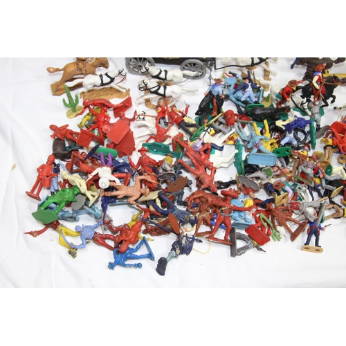 568 - LARGE QUANTITY OF VINTAGE TIMPO COWBOYS FIGURES ETC