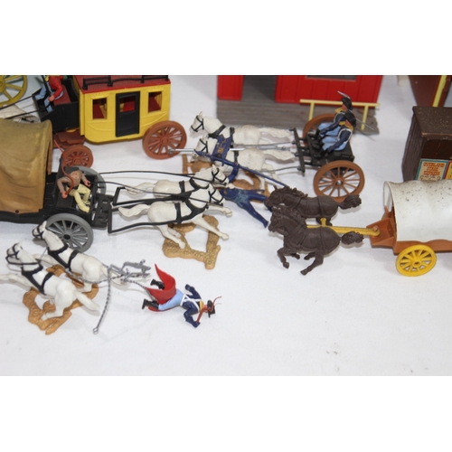 568 - LARGE QUANTITY OF VINTAGE TIMPO COWBOYS FIGURES ETC