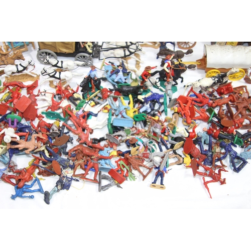 568 - LARGE QUANTITY OF VINTAGE TIMPO COWBOYS FIGURES ETC