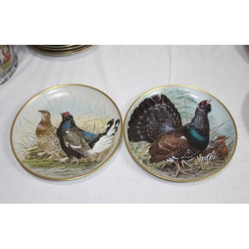 252 - LARGE QUANTITY OF VINTAGE FRANKLIN PORCELAIN BIRD PICTURE PLATES