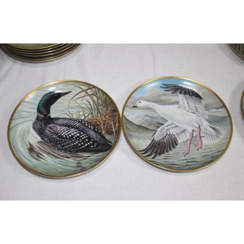 252 - LARGE QUANTITY OF VINTAGE FRANKLIN PORCELAIN BIRD PICTURE PLATES