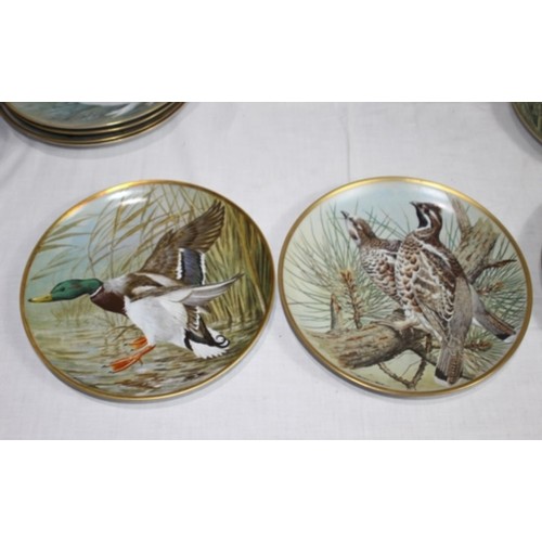 252 - LARGE QUANTITY OF VINTAGE FRANKLIN PORCELAIN BIRD PICTURE PLATES