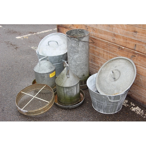 86 - QUANTITY OF GALVANISED ITEMS