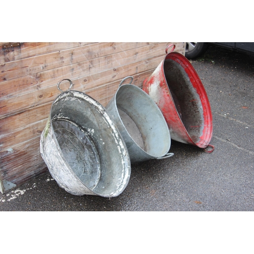 88 - 3 X GALVANISED BATHS 
90CM