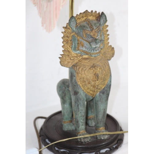 210 - ORIENTAL FOO DOG LAMP A/F AND ONE OTHER 
64CM