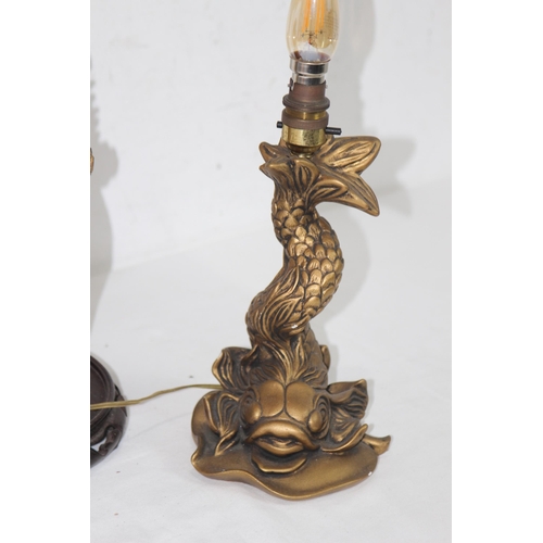 210 - ORIENTAL FOO DOG LAMP A/F AND ONE OTHER 
64CM