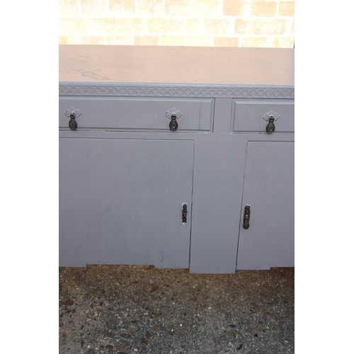 45 - VINTAGE PAINTED SIDEBOARD AND SIDE TABLE 
140 X 42 X 97CM