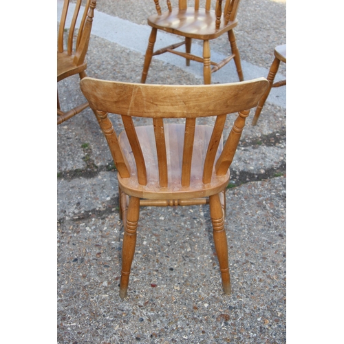 51 - 6 X PINE FARMHOUSE CHAIRS INCLUDING 2 CARVERS
57 X 47 X 91CM