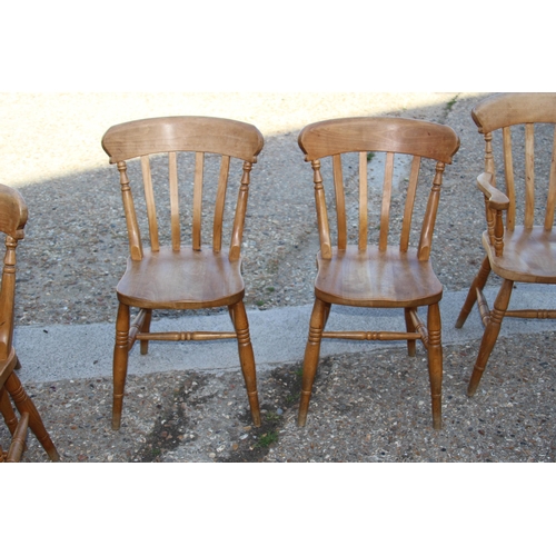 51 - 6 X PINE FARMHOUSE CHAIRS INCLUDING 2 CARVERS
57 X 47 X 91CM