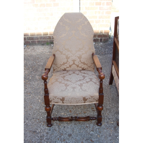 55 - 2 X ANTIQUE ARMCHAIRS 
60 X 72 X 90CM