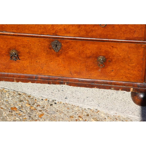 60 - ANTIQUE WILLIAM AND MARY CHEST OF 2/3 DRAWERS 
87 X 50 X 80CM